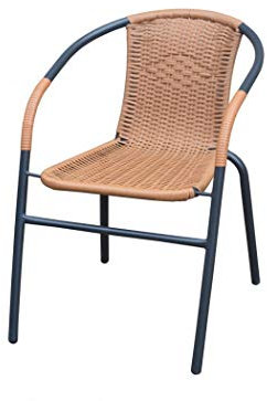 Gartenstuhl, Terrasse, Bar Hergestellt aus Eisen und Rattan/Maße: 53 x 58 x 75 cm.