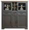Stella Trading JASMIN Highboard in Artisan Eiche Optik, Graphit - Wohnzimmerschrank mit Schubladen und LED-Beleuchtung im Landhausstil - 143 x 150 x 42 cm (B/H/T)