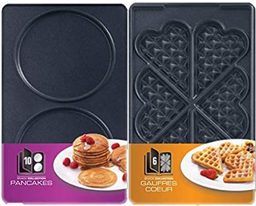 Tefal XA8010 Snack Collection Platte Pfannkuchen, Nummer 10 & XA8006 Snack Collection Platte Herzwaffeln, Nummer 6
