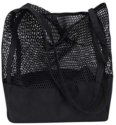 Lazzboy Canvas Handtaschen Damenmode Hohl Umhängetasche Hundert Casual Bag Shopping(Schwarz)