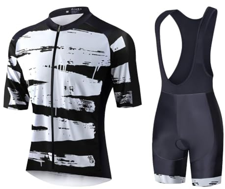 UGLY FROG Milchfaser Radfahren Jersey Männer Fahrradbekleidung Fahrrad top Herren Radtrikot Set 3D Gepolsterte Trägerhose Sommer Atmungsaktiv Kurzarm Bike Shirts Fahrradanzug