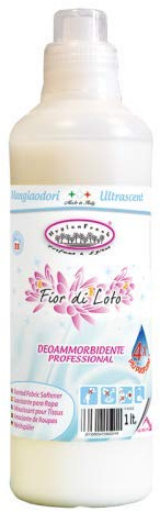 Ammorbidente Mangiaodori Tessuti e Capi Lavaggio Acqua Formula Professionale Per Lavanderie Igienizzante Concentrato Micro Capsule (Fior Di Loto)
