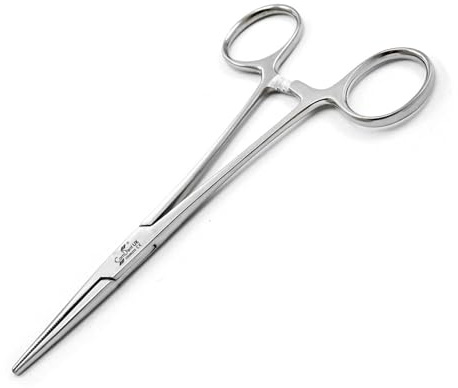 Comdent Hemostat - Pinzas de acero inoxidable, 15 cm, para perro, gato y mascota, tijeras de pesca, herramientas (rectas)