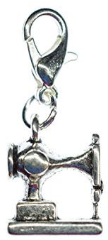 Miniblings Nähmaschine Schneidern Nähen Charm Schneiderin Silber Mini - Handmade Modeschmuck I Kettenanhänger versilbert - Bettelanhänger Bettelarmband - Anhänger für Armband