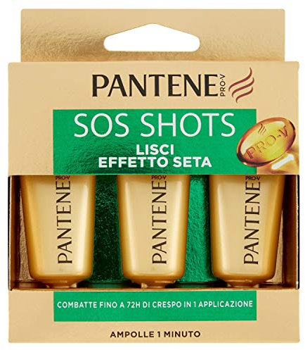 Pantene Haarmaske, Pantenen Pro-V Sos Shots Glatte Seideneffekt, Intensive Behandlung für geschädigtes Haar, konzentrierte und wirksame Formel, 3 x 15 ml