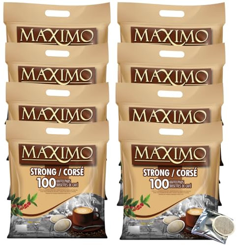 MAXIMO Corsé | 8x100 Dosettes de café compatibles SENSEO® | Emballage individuel pour une meilleure conservation et une hygiène irréprochable