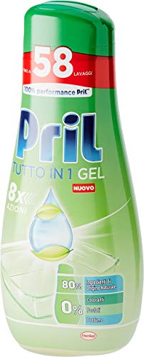 Pril Gel Green Tutto in 1, Nuovo Detersivo Lavastoviglie Gel, 4 Confezioni da 58 Lavaggi (232 lavaggi)