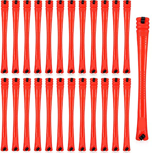 WILLBOND 60 Stücke Haarwelle Stangen Rutschfest Haarrollen Kunststoff Kalt Wellen Kurz Lockenwickler mit Elastisch Gummiband Dauerwellen (Rot, 0,2 Zoll)