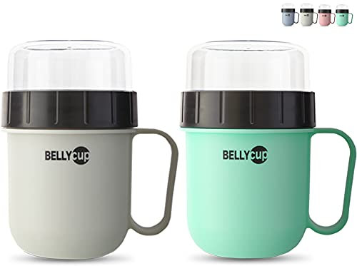 fenchi's AUSTRIA Müslibecher To Go - Der Original BELLYCUP - in Mint, Grau, Pink oder Blau - im Einzel- oder Doppelpack