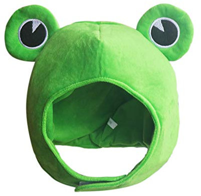 Soarsue Niedlicher grüner Plüsch-Frosch-Mütze, Haarreif, Kappe, Verkleidung, Cosplay-Kostüm (grün)
