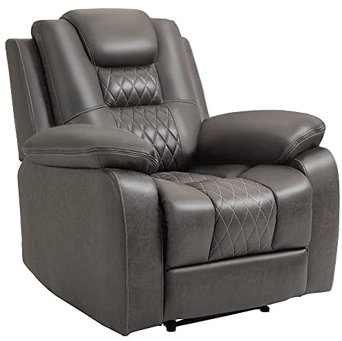 HOMCOM Poltrona Relax Reclinabile fino 150° con Poggiapiedi, Seduta Ergonomica e Imbottitura Extra, 94x95x99cm, Marrone