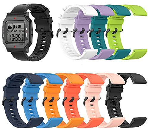 Angersi Correa para Amazfit Neo, 20mm Liberación Rápida Silicona Suave Deportiva Compatible con GTS/GTS 2/Bip 1S/GTR 42MM/BIP Lite Smart Reloj de Fitness