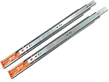 Paire de rails amortis pour tiroirs, charge 30 kg (400 mm)