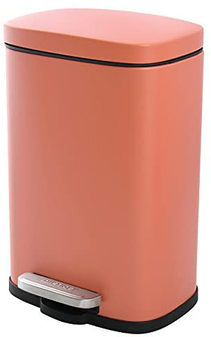Spirella Treteimer Akira, 5 Liter, Edelstahl, Elegantes und modernes mattes Finish, Langsames und geräuschloses Schließen, Anti-Fingerabdruck-Beschichtung, Mattes Terrakotta