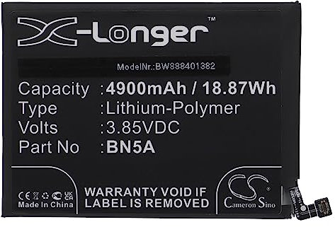 vhbw Batterie Compatible avec Xiaomi Redmi Note 10, 10 5G Smartphone (4 900mAh, 3,85V, Li-polymère)