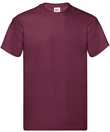 Fruit of the Loom Original Lot de 5 t-shirts pour homme, bordeaux, L