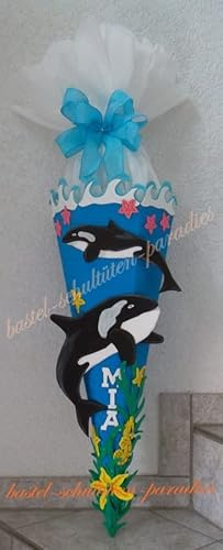 Schultüten Bastelset Orca türkis