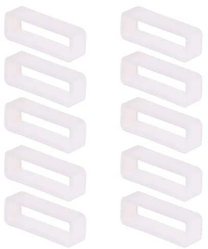 mumbi 10x 24mm Keeper Uhrenarmband Schlaufen Armband Ersatzschlaufen Silikon Kautschuk Gummi transparent