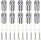 YIXISI 10 Stücke 12×20 mm Edelstahl Werbeschraube, Werbung Schraube Glas Abstandshalter, Glasabstandsbolzen, Wand Glas Standoff Halter, mit Schrauben, für Schilder Displays, Silber