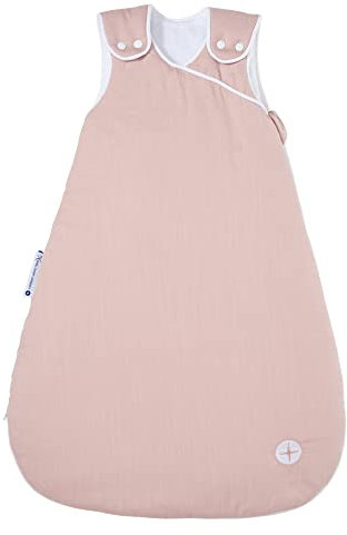 nordic coast company Schlafsack Baby Ganzjährig 90 cm | Voile Altrosa | Ganzjahresschlafsack Baby für 18-24° Raumtemperatur | Ideale Baby Erstausstattung Altrosa