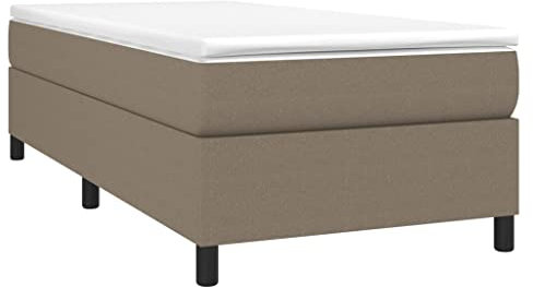 vidaXL Bettgestell, Polsterbett Bett für Schlafzimmer, Bettrahmen mit Lattenrost, Schlafzimmerbett Einzelbett, Taupe 90x200cm Stoff
