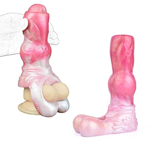 Kuaecr Flüssiges Silikon Realistische Wolfshund Penis Dildos Sleeve Monster Dildo Sleeve Penishüllen Penis Penismanschette Penisvergrößerung Verzögerung Ejakulation Extension Sexspielzeug für Männer