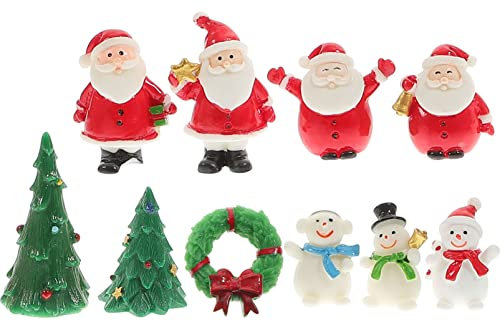 Zerodeko 10st Mikro-landschaftsverzierung Weihnachtsanhänger Foto-Requisiten Für Weihnachten Miniatur-weihnachtsbaumschmuck Miniatur-weihnachtsschmuck Armaturenbrett Harz Ältere