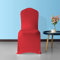 Trimming Shop Chair Cover Spandex Polyester Stretch Fabric Front Flat Dining Sliovers Washable & Removable Wedding Chair Cover for Banquets Ceremony & Hotel Dinner (Red, Pack of 6)