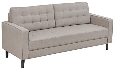 Baroni Home 3-Sitzer-Sofa, gepolstert mit Bezug aus atmungsaktivem Stoff, gesteppt, modernes Design, beige