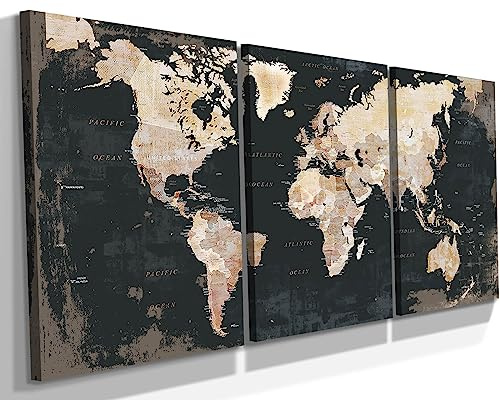 Elixart Wanddekoration für Schlafzimmer, inspirierende Wandkunst, schwarze Wandbilder für Wohnzimmer, Gemälde zur Dekoration, Karte, Leinwand, Kunstwerk, großes braunes Dekor für Küche, Esszimmer