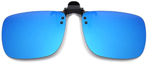 JM Polarized Clip Lunettes de Soleil sans Cadre Flip Lentilles pour Lunettes de Prescription Miroir Bleu 60 * 47