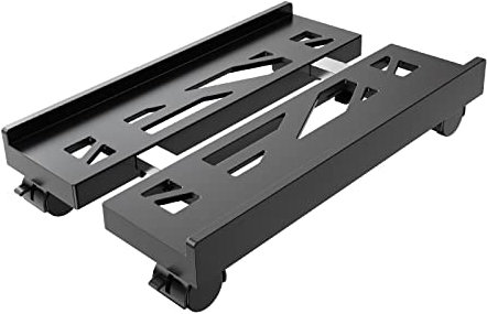 Support de processeur mobile réglable et ventilé avec 4 roulettes pour PC - S'adapte à la plupart des PC, sous le bureau, chariot de sol PC pour joueurs et étudiants (noir)