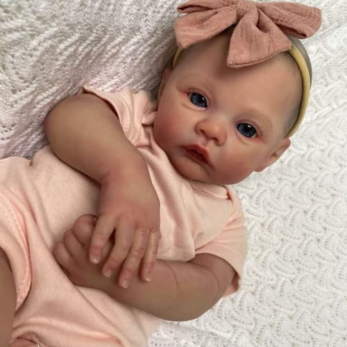 Zero pam Reborn Baby Vollsilikon Lebensecht Augen Offen Mädchen 19 Zoll Baby Puppe Wie Echtes Baby Reborn Puppe Mit Blauen Augen Wasserdicht Neugeborenes Spielzeug