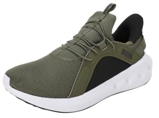 PUMA Unisex Softride Carson Sliptech Road Running Shoe, Olive Black White, 36 EU