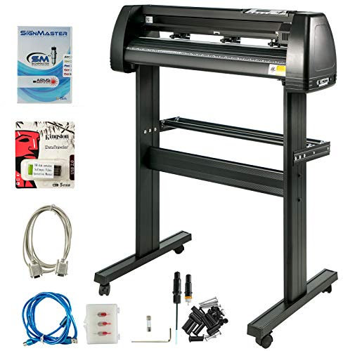 VEVOR Vinyl-Schneidemaschine, 870 mm Papierzufuhr-Schneideplotter-Paket, Vinyldrucker mit Einstellbarer Kraft und Geschwindigkeit, Windows-kompatibles Schilderherstellungsset mit Signmaster-Software