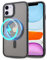YmhxcY For iPhone 11 Case,Compatible with MagSafe, Translucent Matte Back Slim Shockproof Phone Cover,For iPhone 11 Case-6.1 Inch(Dark Green)