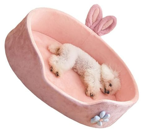 Cuccia per Animali Domestici, Cuccia per Cani da Interno Rosa Morbido Staccabile per l'autunno e l'inverno (M)