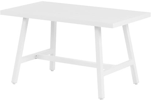 Beliani Gartentisch Aluminium weiß 120 x 64 cm rechteckig modernes Design Outdoor Fratte