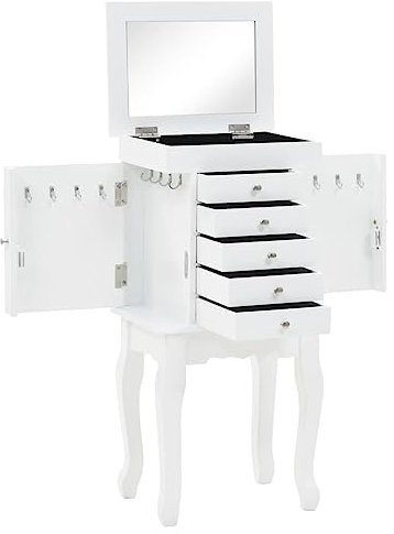 DYRJDJWIDHW buffets & sideboards,Coffee Bar Cabinet,Armoire à Bijoux sur Pieds BlancConvient à la Cuisine, au Salon, à la Salle à Manger, au Couloir