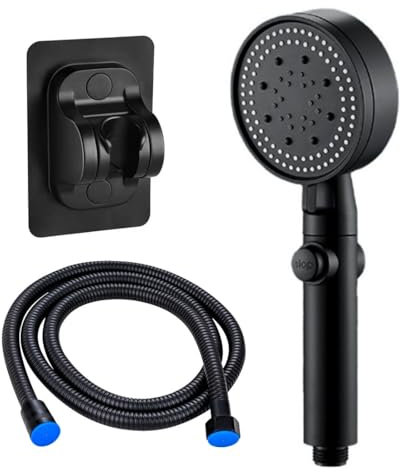Shower Head and Hose 2M - 130mm Large Powerful Flow Shower Hose and Head High Pressure 5 Modes Pressure Boosting Handheld Showerhead for Low Water Pressure Electric Shower Head,Chrome