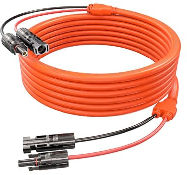Tonton Solarkabel 6mm² Verlängerung 3Meter 10AWG, Solarpanel Verlängerungskabel mit Buchse und Stecker, Solar Steckverbindern, Wasserdichtes PV Kabel für Haus, Wohnmobil und Solaranlagen (6mm²3M)