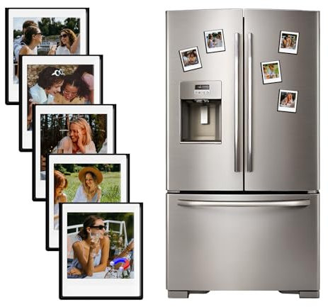 HIYQIN 15er-Pack Magnetische Bilderrahmen für Instax Square Film, 3x3,5 Bilderrahmen Kühlschrank Fotodisplay passend für Fujifilm Instax Square SQ1/SQ20/SQ40/SQ10/SQ6/SP-3 - Schwarz