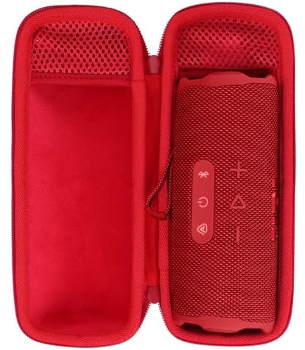 Peyyargo Hard Protective Case Compatible with JBL Flip 7/ Flip 6/ Flip 5 Portable Speaker (Red)