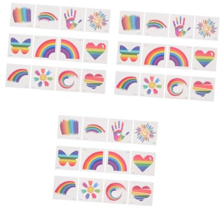 Homoyoyo 72pcs Rainbow Flag Sticker Body Temporary Tattoos Gay Pride Tattoos Stickers for Face and Body for Pride Celebrations Random Style