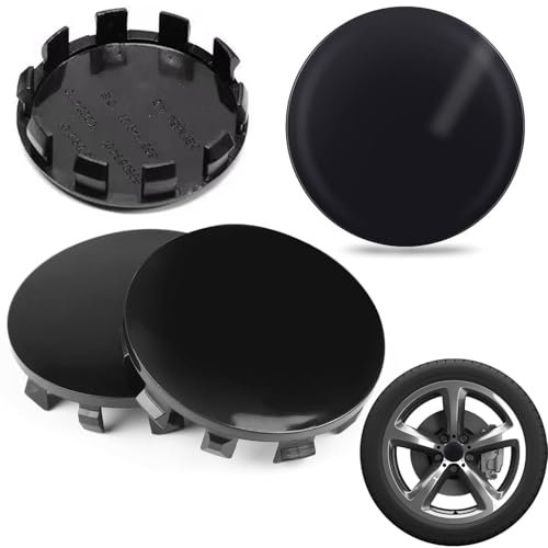 4 Stück Nabendeckel für Hyundai i10 LA BA PA 2008-2024, Auto Radnabenkappen Wheel Caps Radnaben Wasserdicht Staubdicht Radzierblende Radmitte Zubehör,Bla-ck-56mm