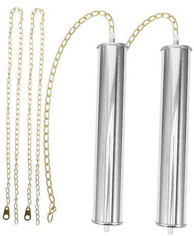 Tofficu Eisen Gewichte Für Bodenpendeluhr Mit Kette Und Haken Ersatzteil Für Standuhr Mechanismus Dekorative Silberne Hohlhammer Gewichte Langlebig Und Zuverlässig Für Uhrenwerk Ersatz