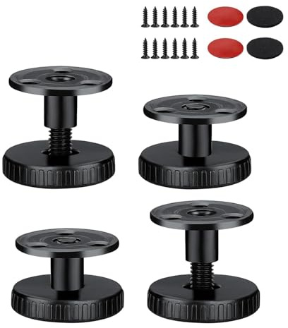 txuzong 4 Pièces Pieds de Meuble Réglables en Hauteur 27-40 mm | | Pose par Vis ou Adhésif | Patins Anti-Rayures pour Table, Canapé, Armoire et Buffet