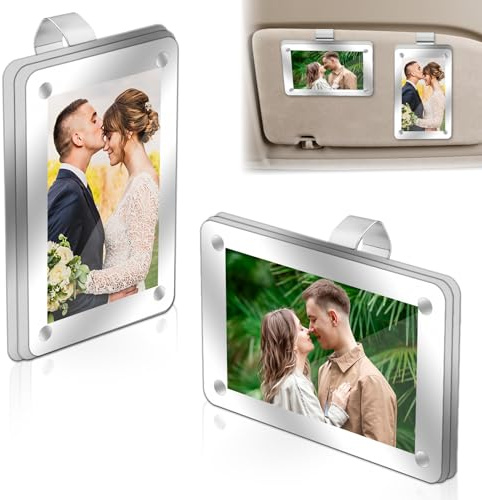 Pretwad 2er-Pack Foto-Clips für die Auto-Sonnenblende,persönlicher magnetischer Fotohalter,Acryl-Bilderclips für die Sonnenblende,dekorieren Sie Ihre Auto-Sonnenblenden-Clip-Fotohalter