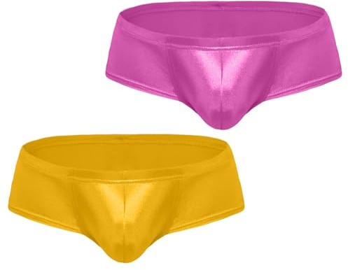 FEOYA Men's Boxers Panties 2 Pack Sexy Micro Bikini Thongs Low Rise Underpants Solid Breathable Pouch Boxer Briefs