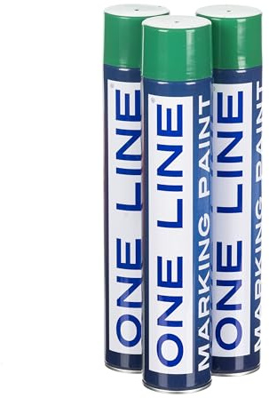 STICK2 Green Line Marker Spray Paint 750ml, 3 Cans | Fast-drying, high-visibility line marking paint for concrete, grass, asphalt, warehouses and sports pitches.